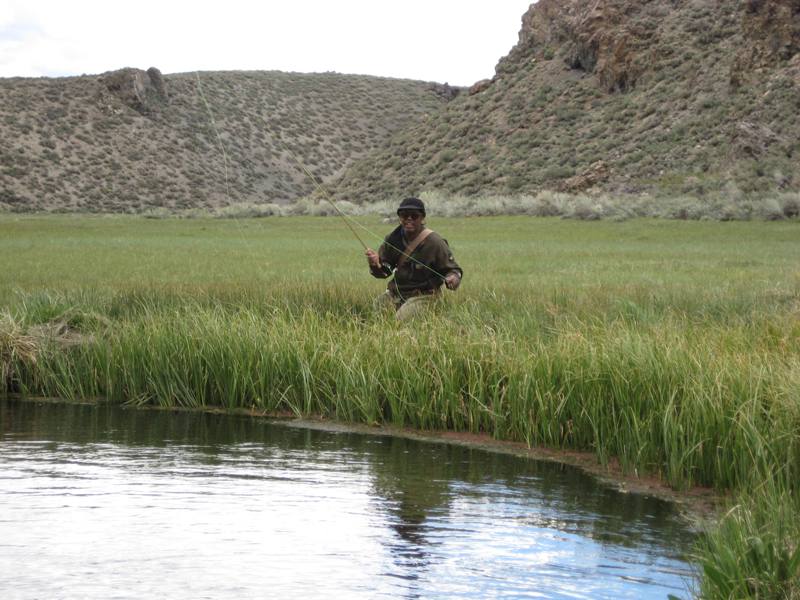 Working a fish. Photo by E. Peterson